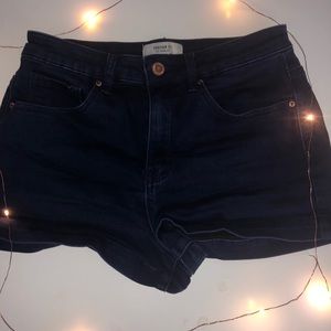 forever 21 navy blue high rise shorts